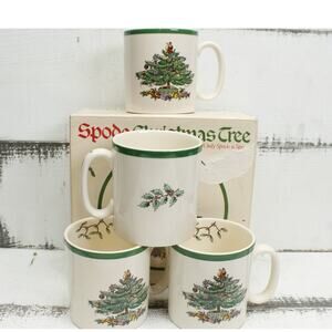Spode Christmas Tree Set of 4 Mugs Tom & Jerry Mug Set